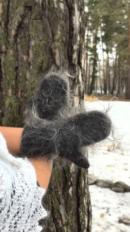 пуховые варежки