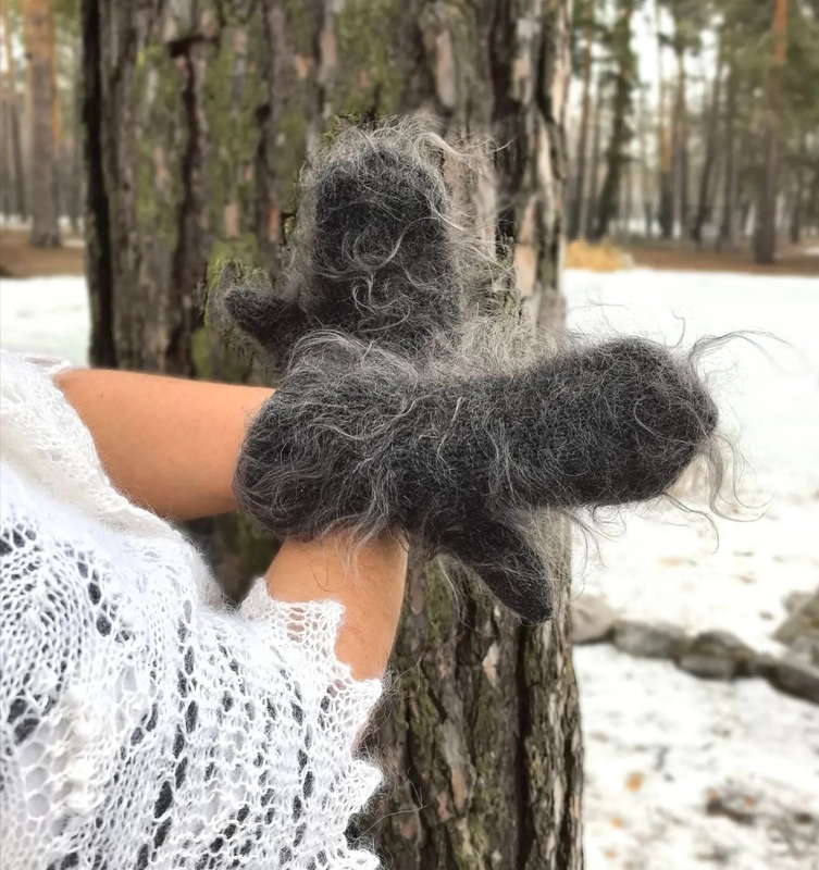 пуховые варежки